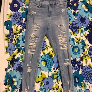 Ripped blue jeans